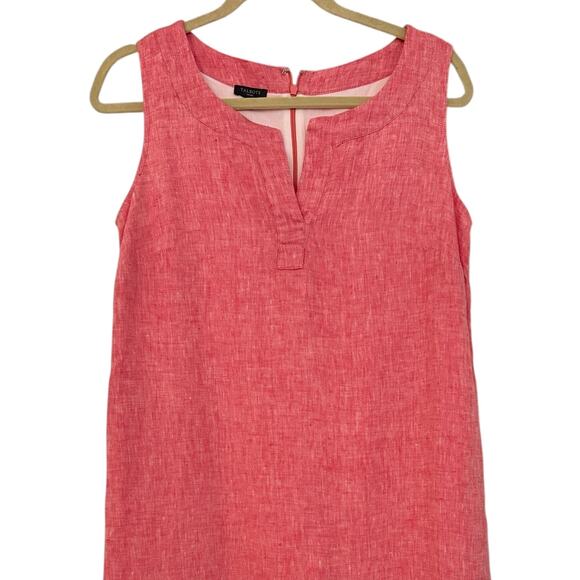 Talbots Linen Shift Dress 6P Red Sleeveless Striped Hem Petite Summer Outfit - Picture 4 of 7